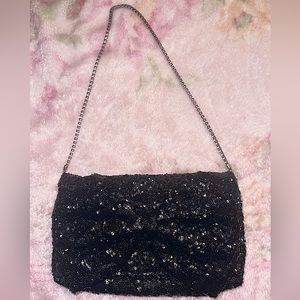 Betsy Johnson Sequin Fold-Over Bow Clutch